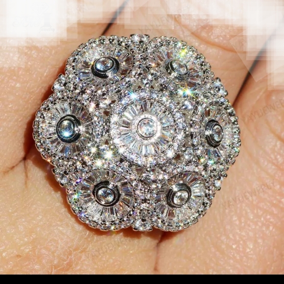 New cz sterling silver statement ring - Picture 4 of 6